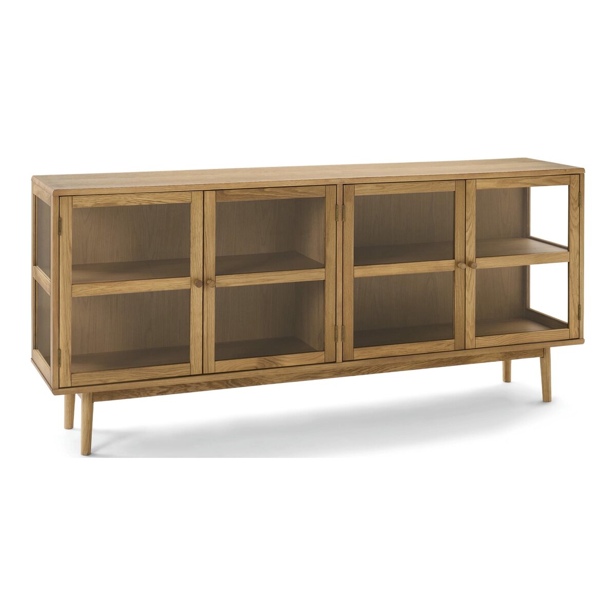 Sideboard Gobens Eiche Natur 180 cm - 4-türiges Glas-Sideboard, FSC-zertifiziert