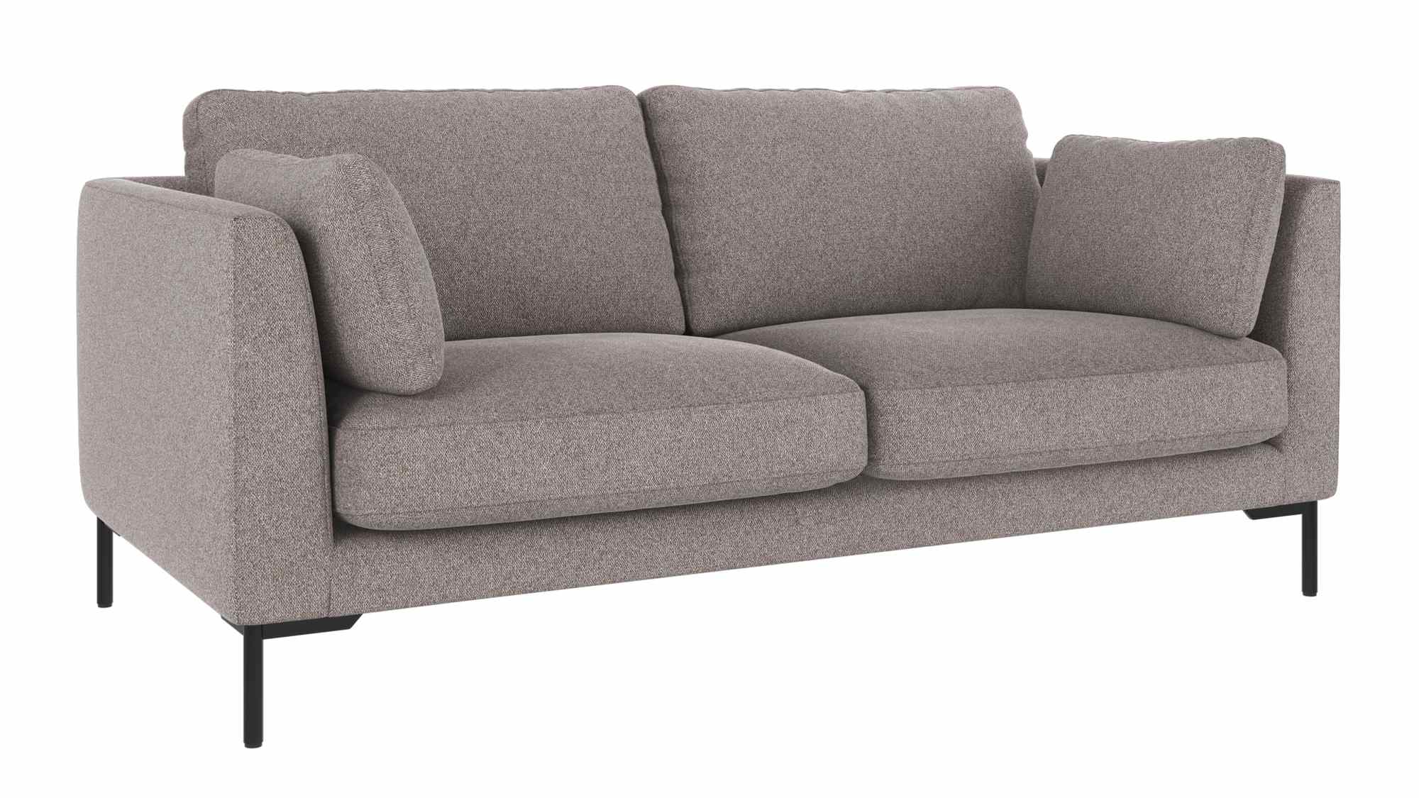 Sofa Corwin 2,5-Sitzer, mit Bezug Brenda aus Stoff, klassisch, Graubeige, Metallfüße