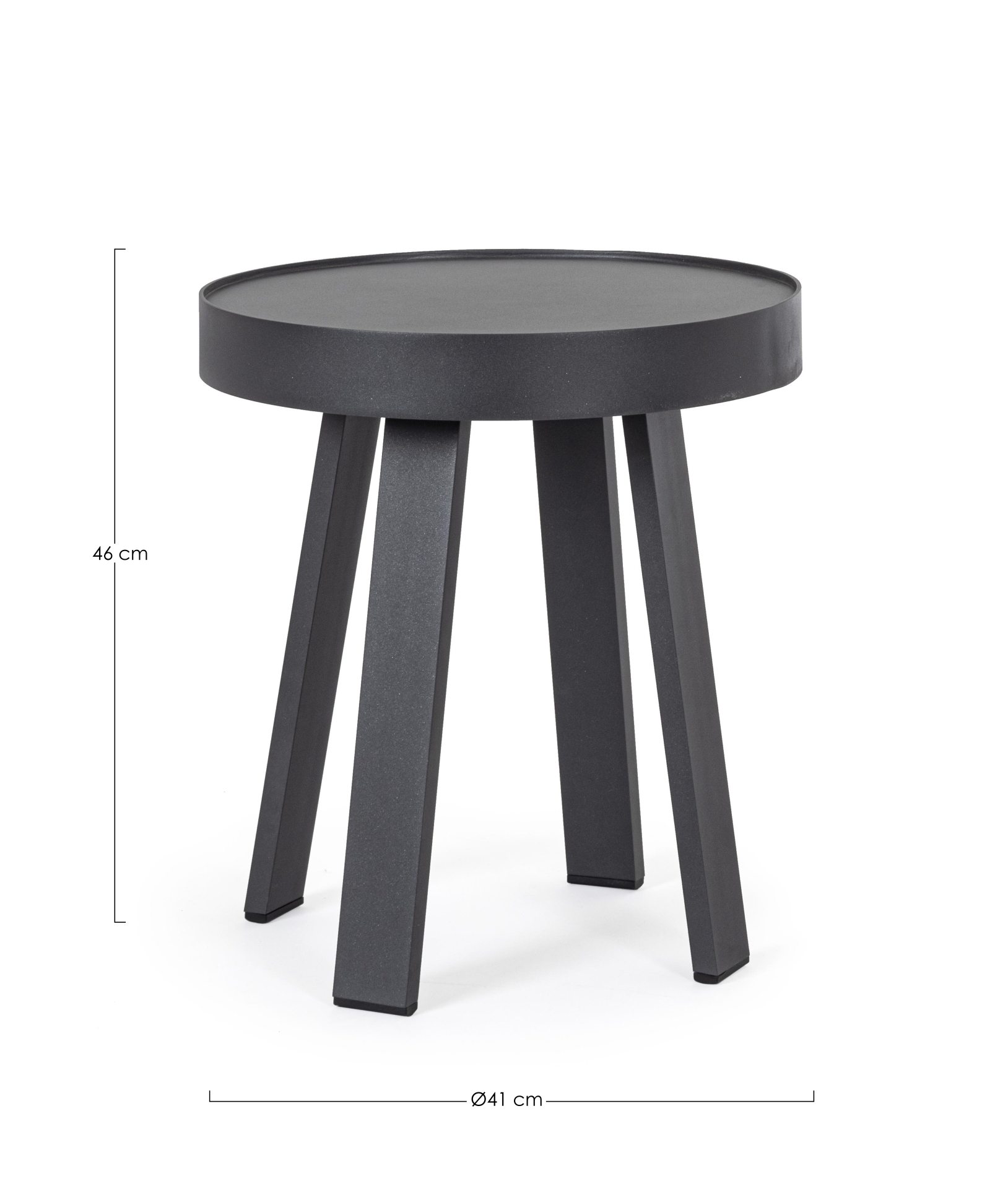 Couchtisch Spyro aus Aluminium Ø 41 cm, Anthrazit