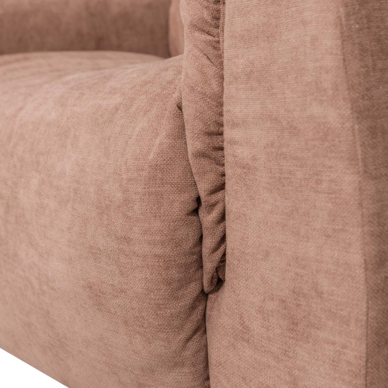 Big-Sessel Baggy aus Chenille-Stoff, Altrosa