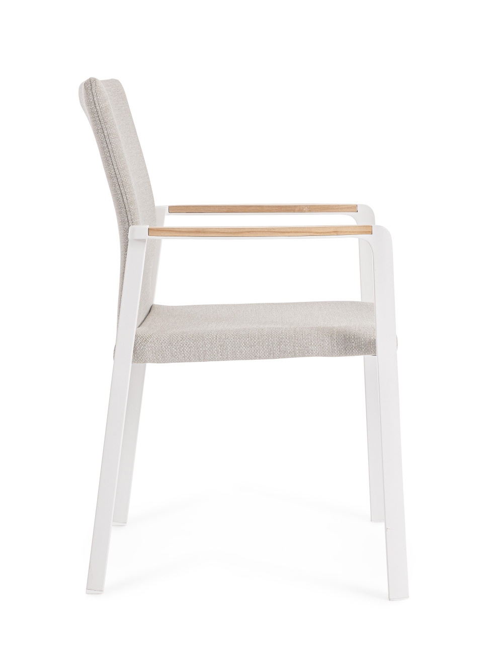 Gartenstuhl Jalisco mit Teakholz Armlehnen, Beige