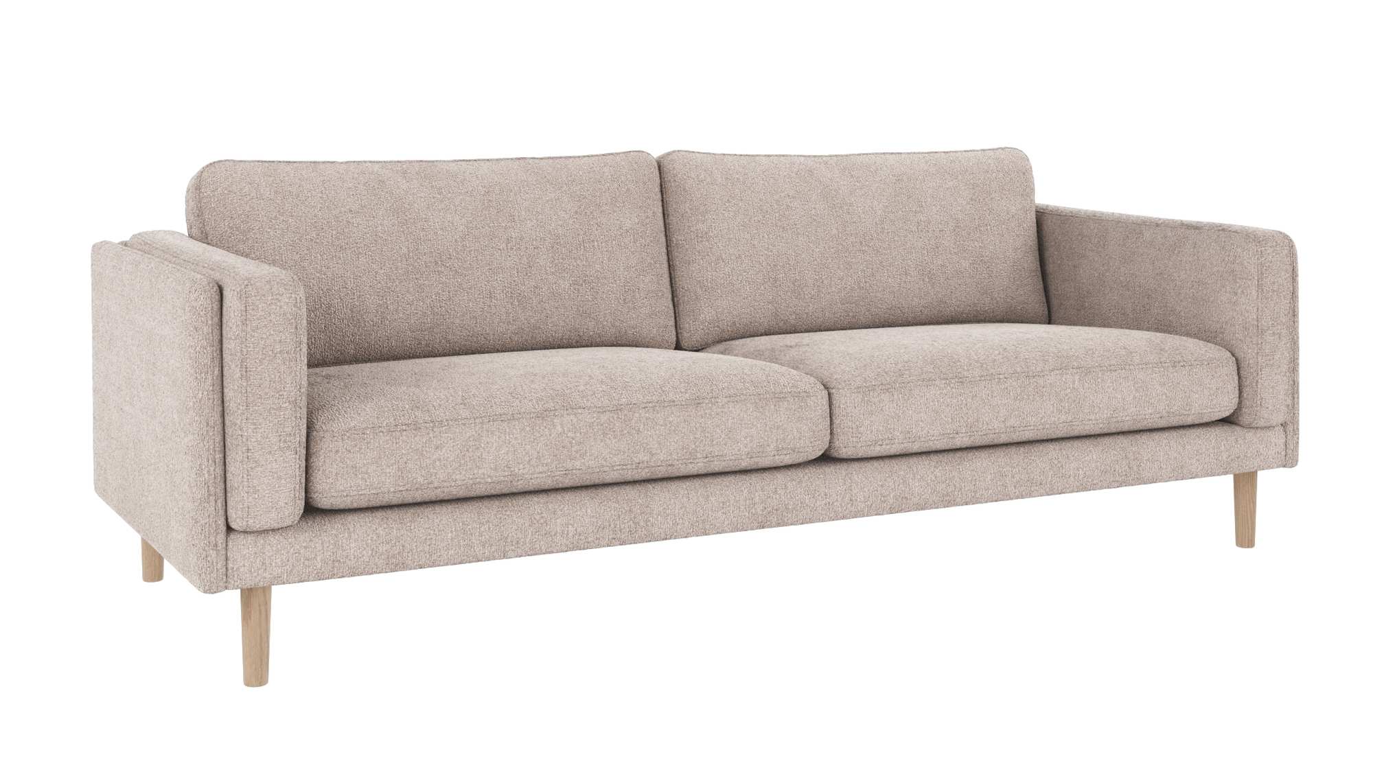 Sofa Braden 3-Sitzer, Beine Weiß pigmentiert, Bezug Greg Hellgrau