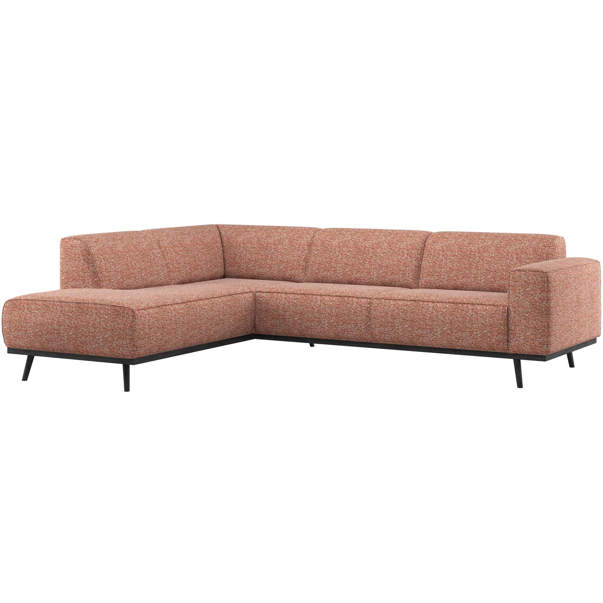 Ecksofa Statement Links - Melange-Stoff, Terra