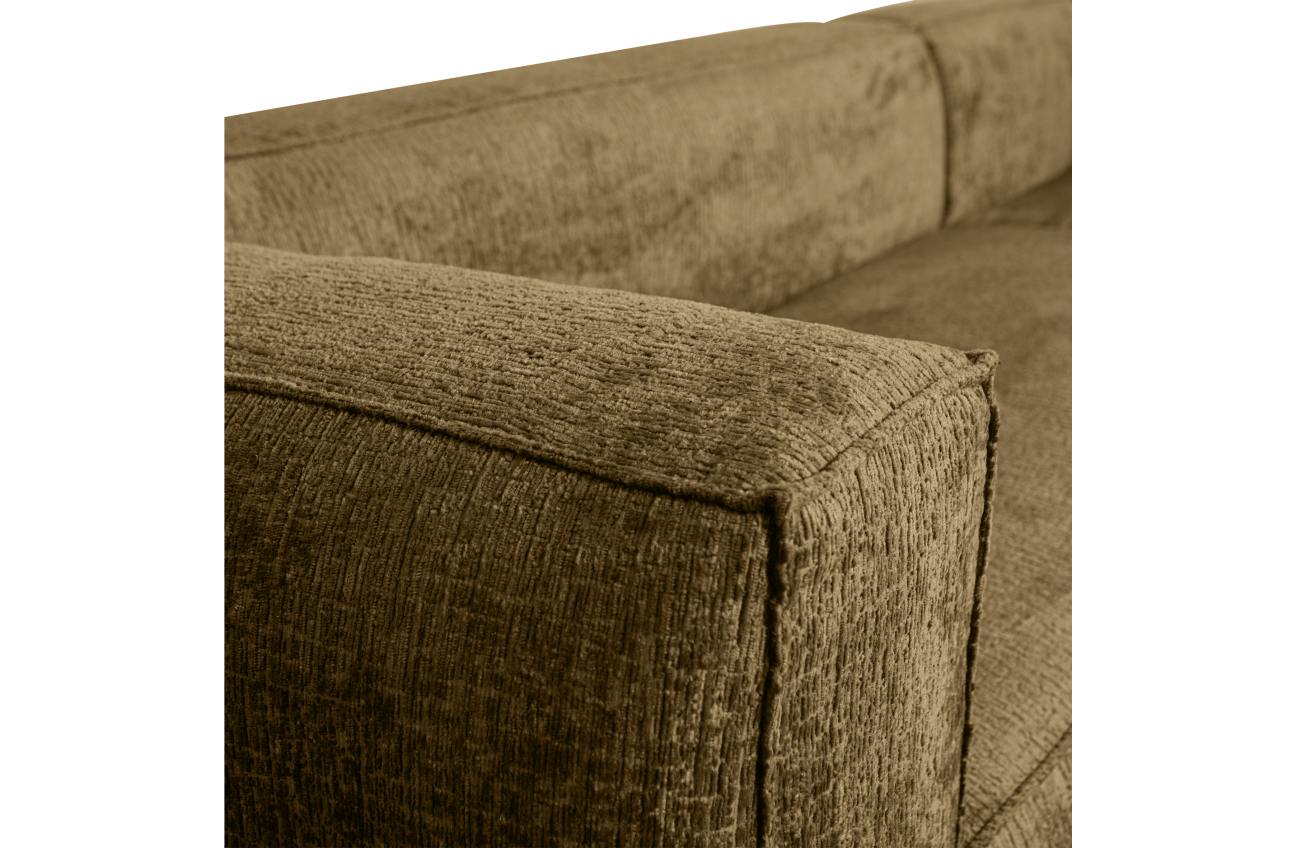 Das Sofa Bean überzeugt mit seinem modernen Stil. Gefertigt wurde es aus Struktursamt, welches einen braunen Farbton besitzt. Das Gestell ist aus Kunststoff und hat eine schwarze Farbe. Das Sofa in der Ausführung Rechts besitzt eine Größe von 305x175 cm.