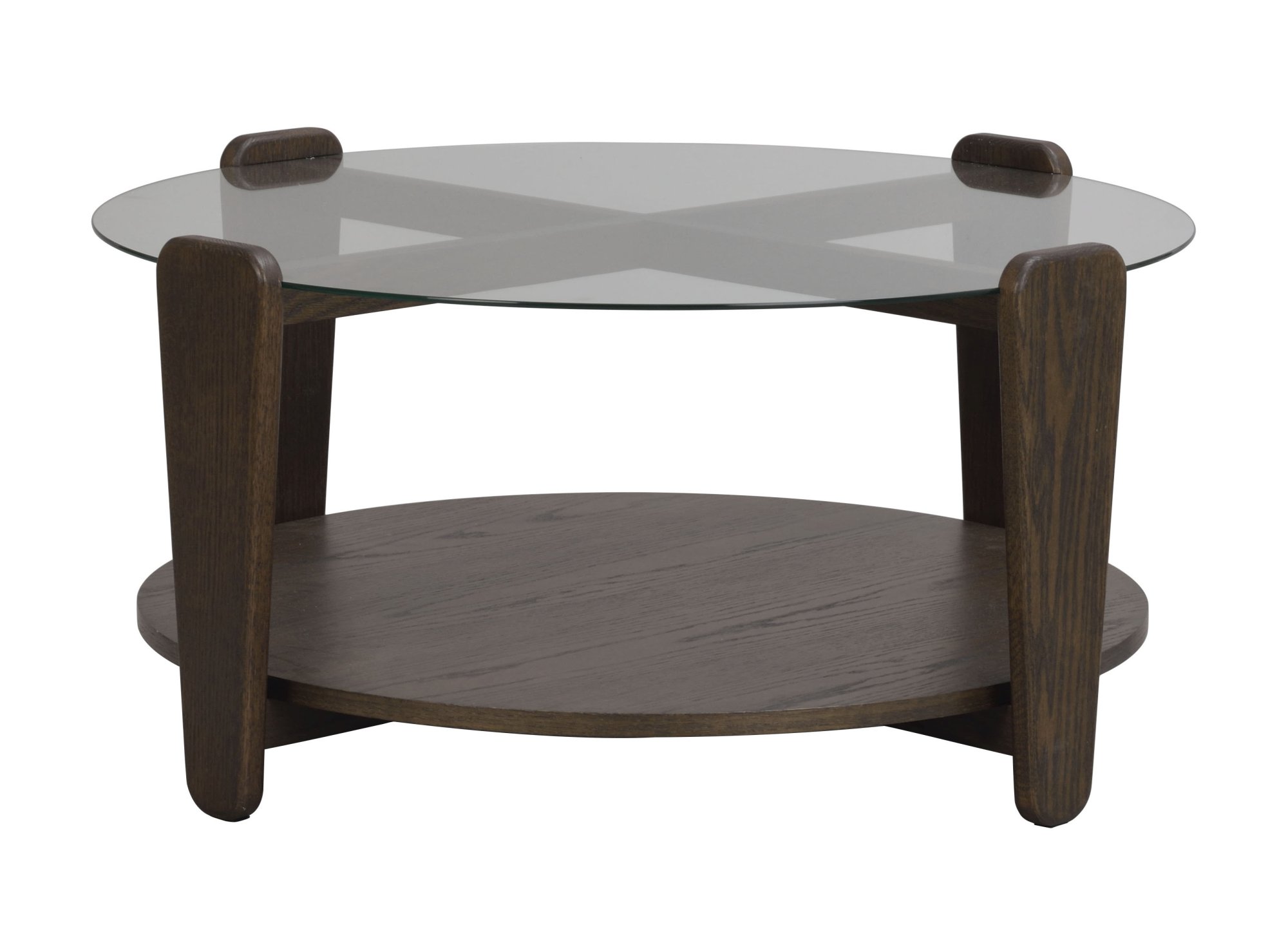 Edles Möbelstück: Couchtisch Arran, Eiche Braun mit Glasplatte, 52cm für stilvolle Einrichtung. Couchtisch Arran, Eiche Braun mit Glasplatte, 93cm