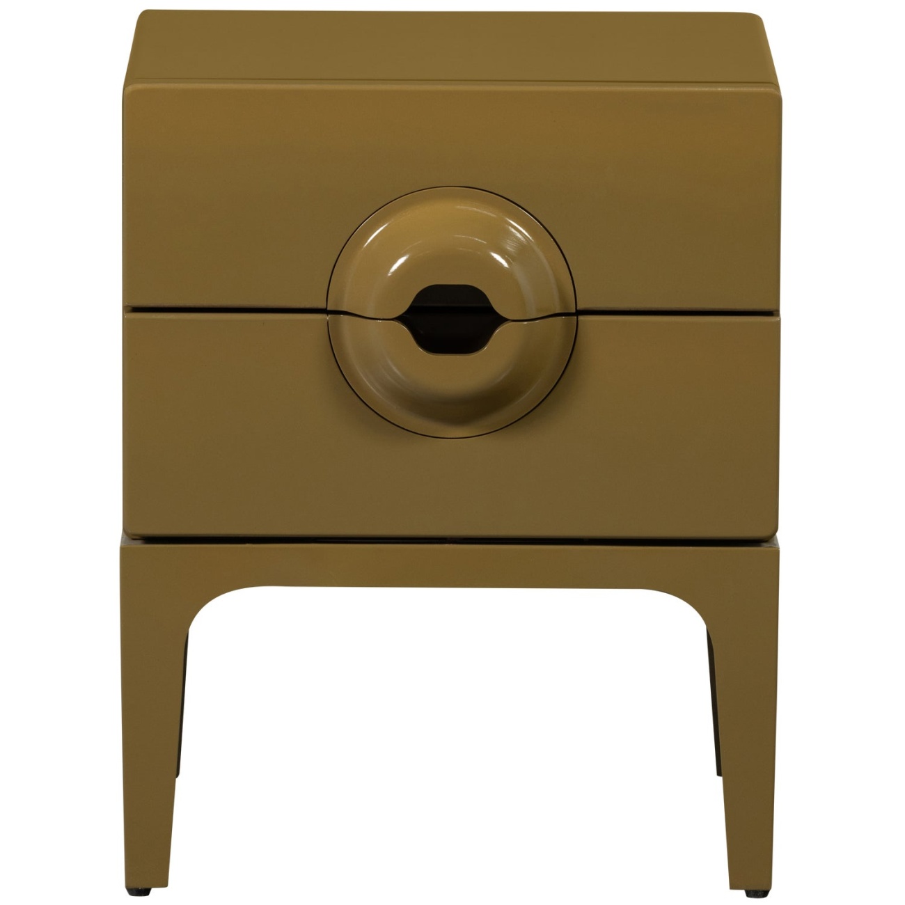 Nachttsich Merge aus Holz, Honiggelb