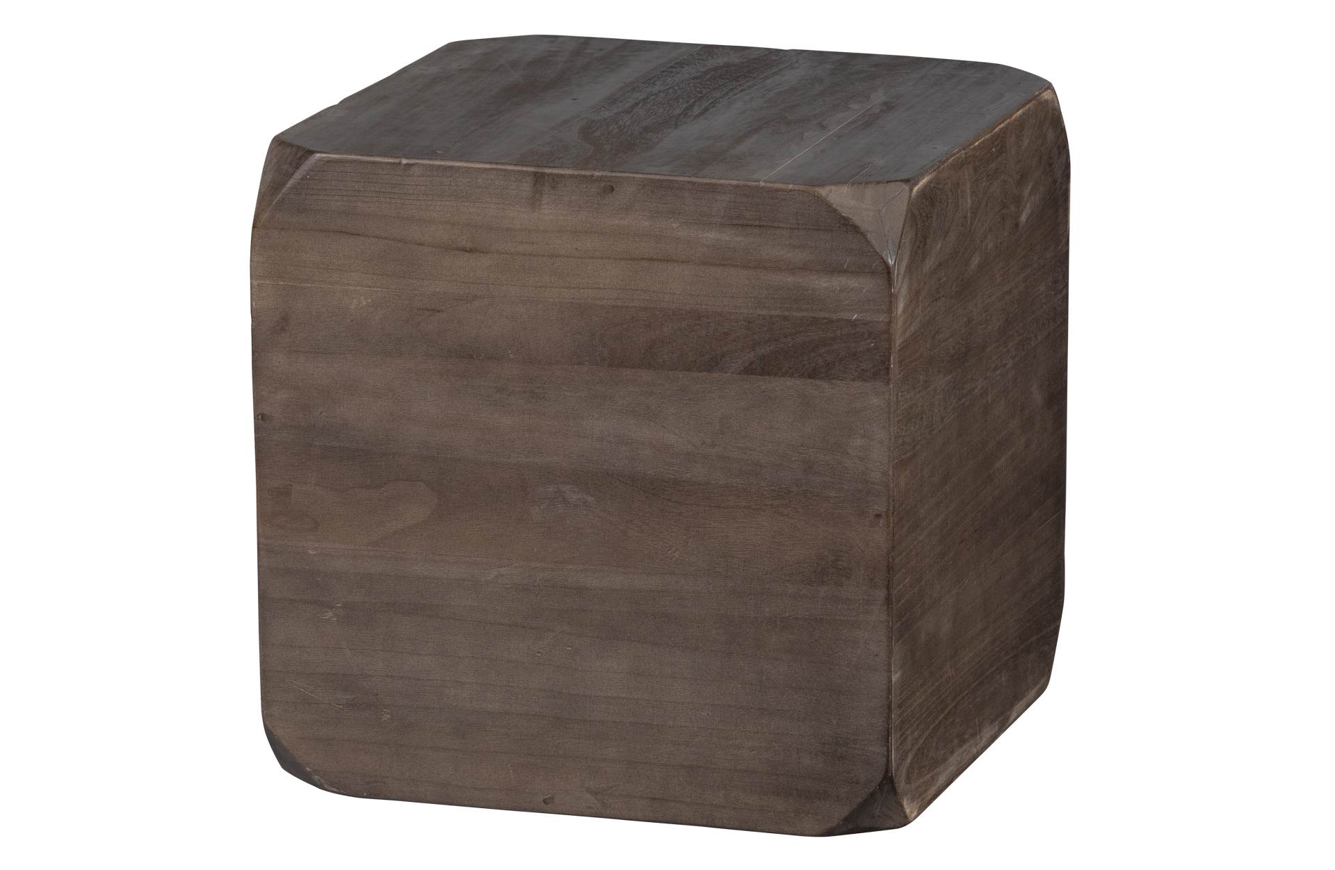 Der Beistelltisch Lio wurde aus Paulowniaholz gefertigt. Der Tisch ist massiv und hat einen dunkelbraunen Farbton.