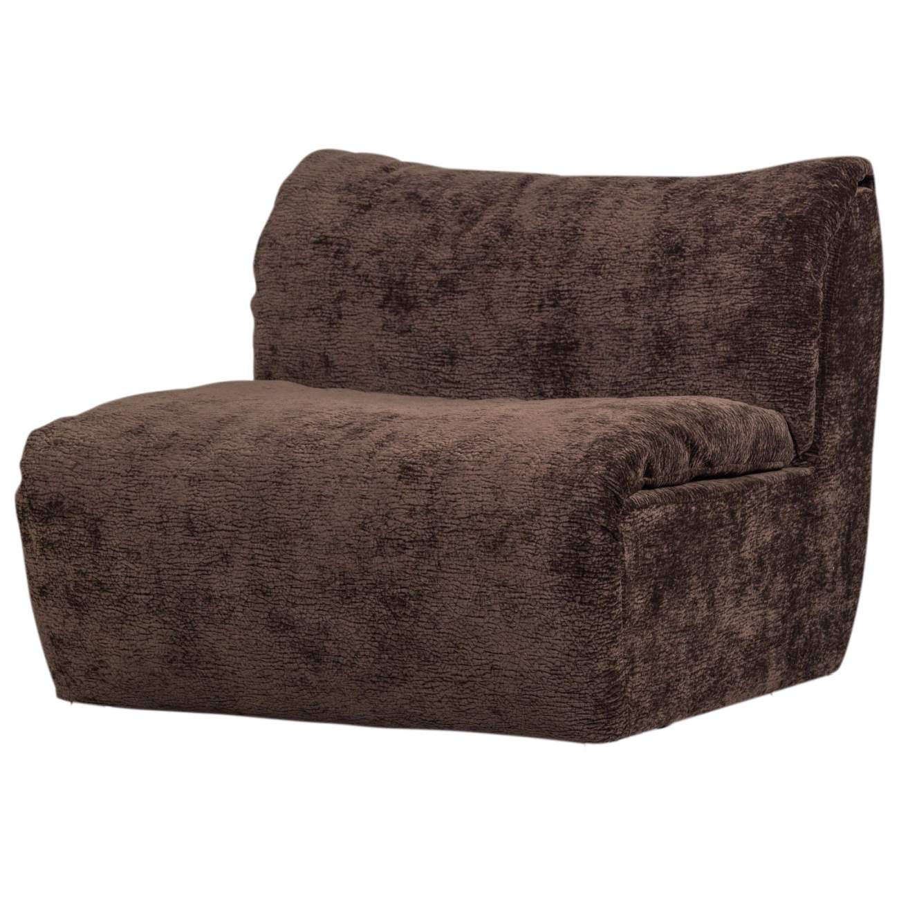 Sessel Baggy aus 3D-Chenille-Stoff, Dunkelbraun Sessel Baggy aus 3D-Chenille-Stoff, Dunkelbraun