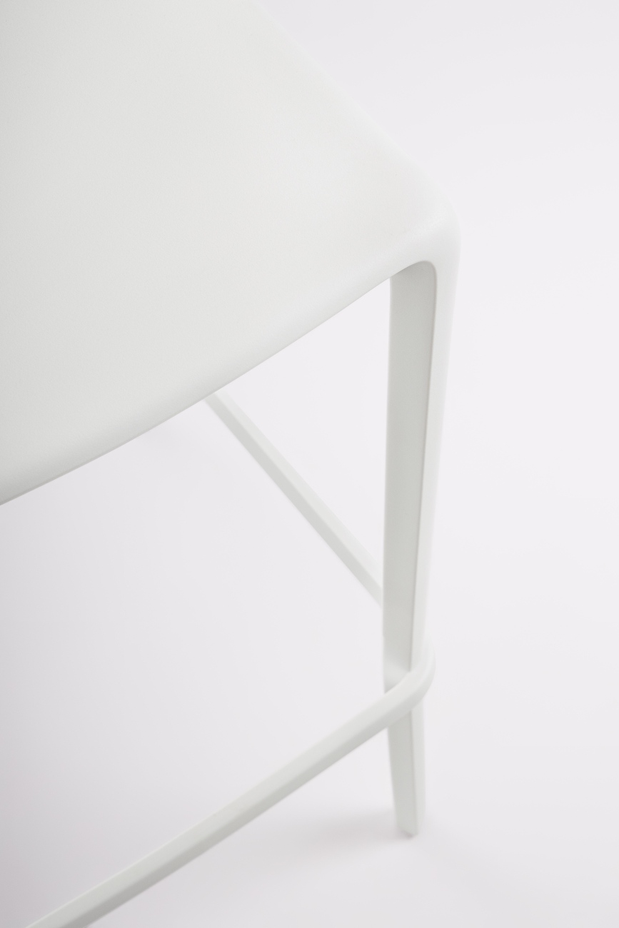 Barhocker Chloris 4er-Set aus Kunststoff, Weiß