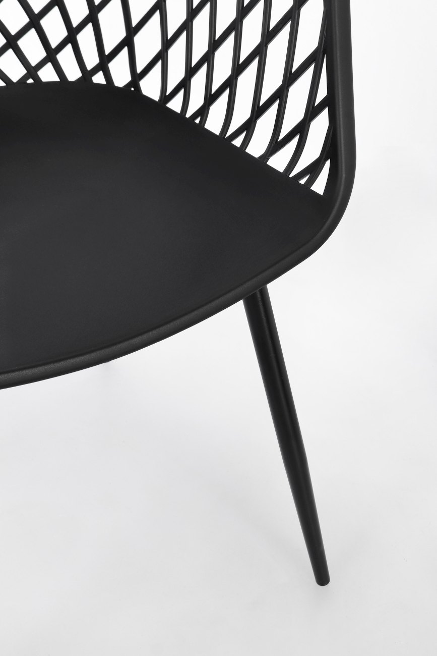 Esszimmerstuhl Optik 4er-Set aus Kunststoff, Schwarz