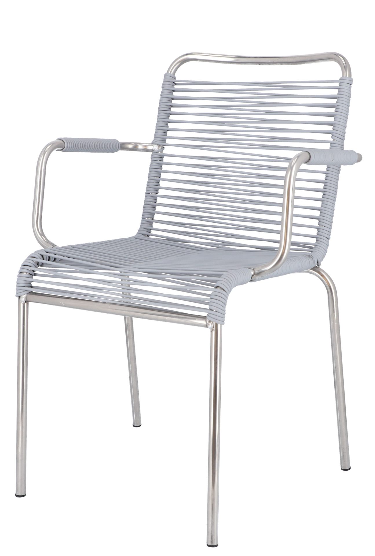 Stapelsessel Spaghetti aus Aluminium, Grau Stapelsessel Spaghetti aus Aluminium, Grau