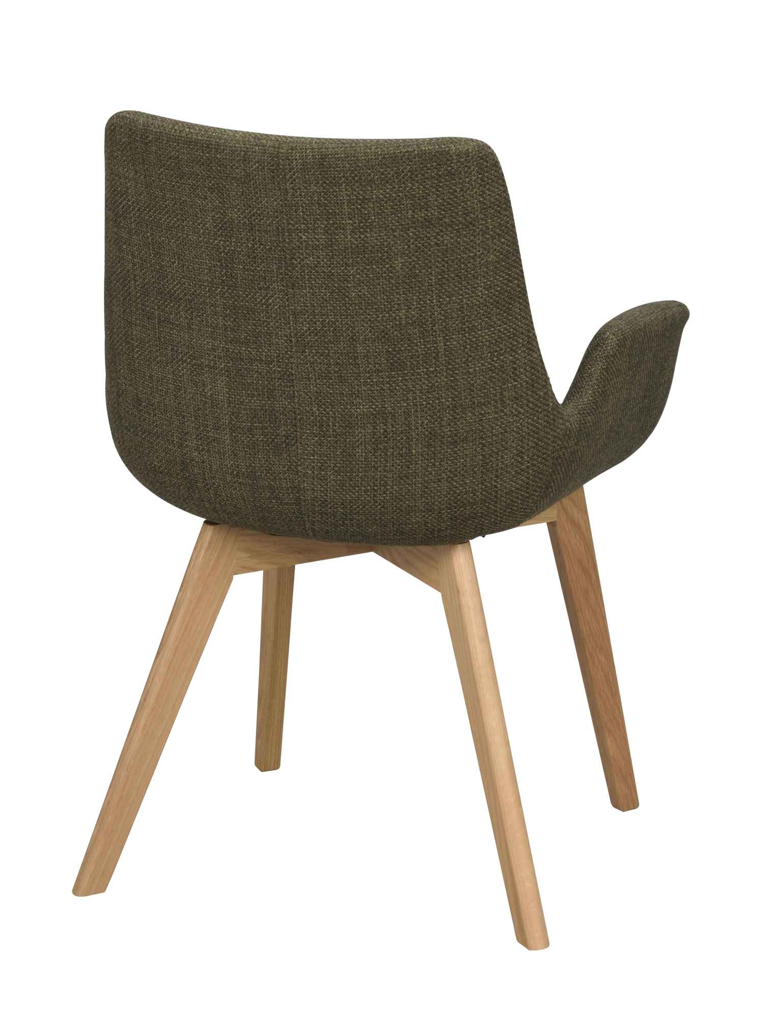 Design trifft Funktion: Stuhl Drimsdale 2er Set mit Armlehne, Grün / Natur.