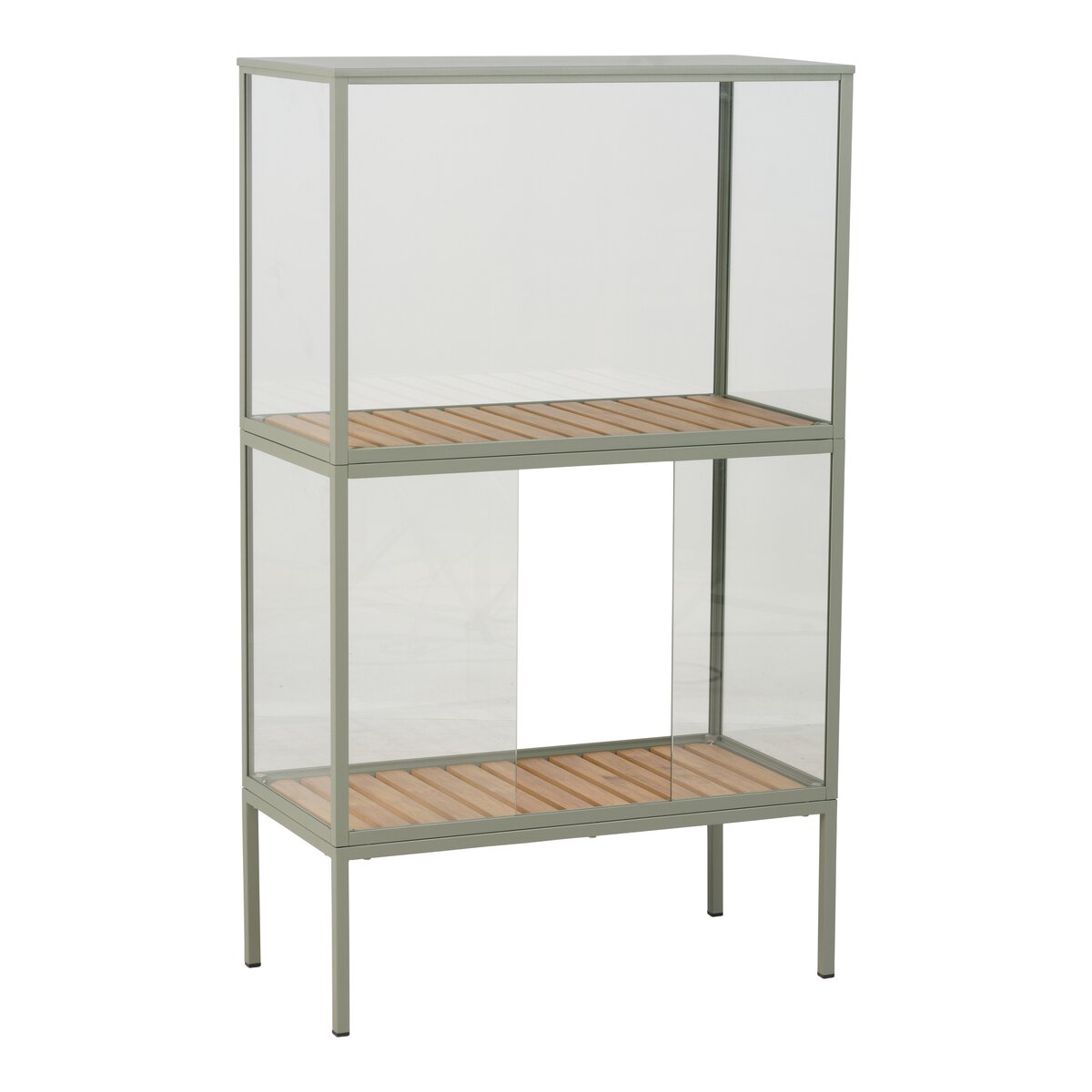 Pflanzenschrank Grower Greens, Dusty Green -  Aluminium, Glas mit 2 Böden