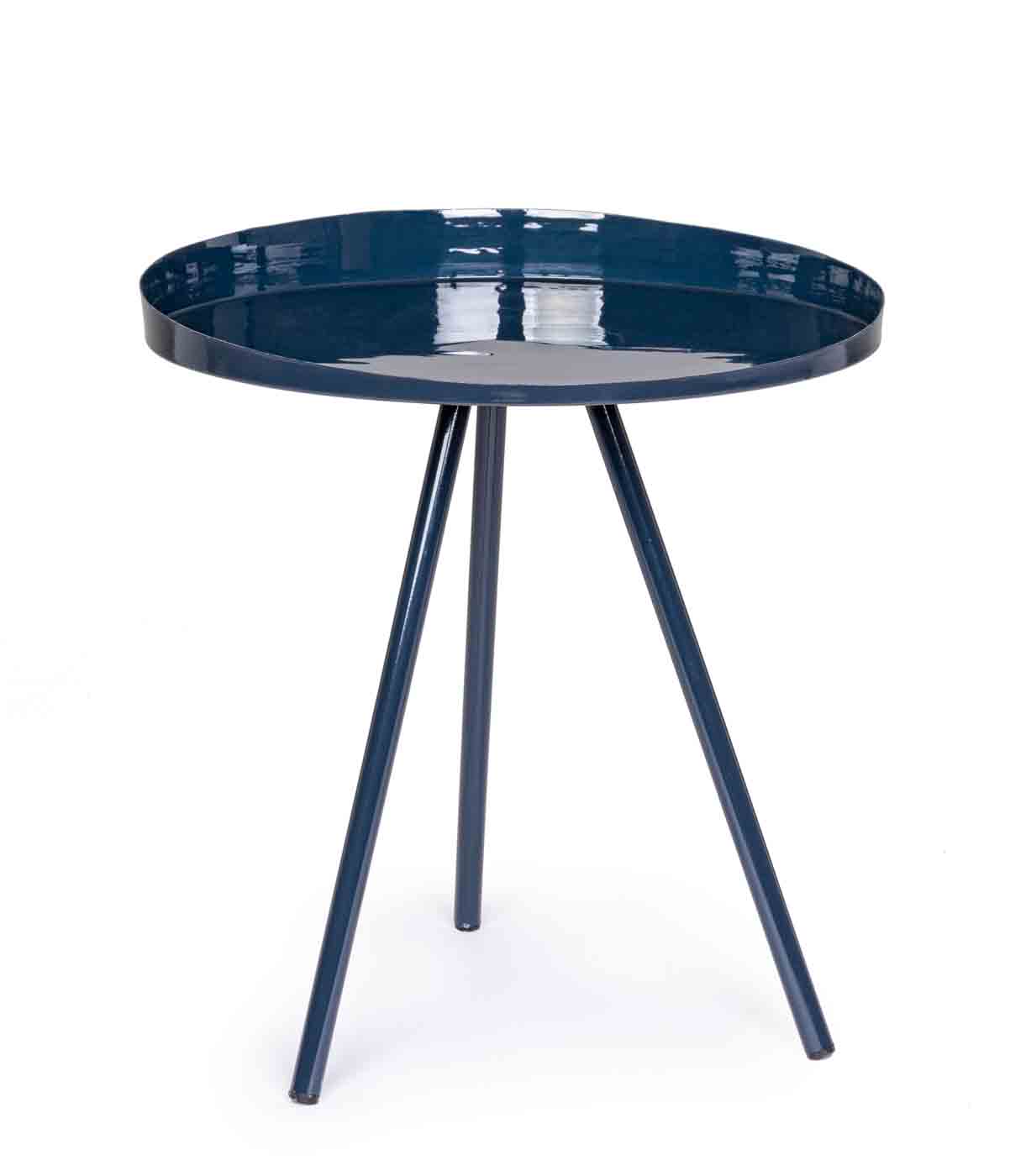 Beistelltisch Anchita gefertigt aus Metall in einem dunkelblauen Farbton. Modernes Design. Marke Bizotto.