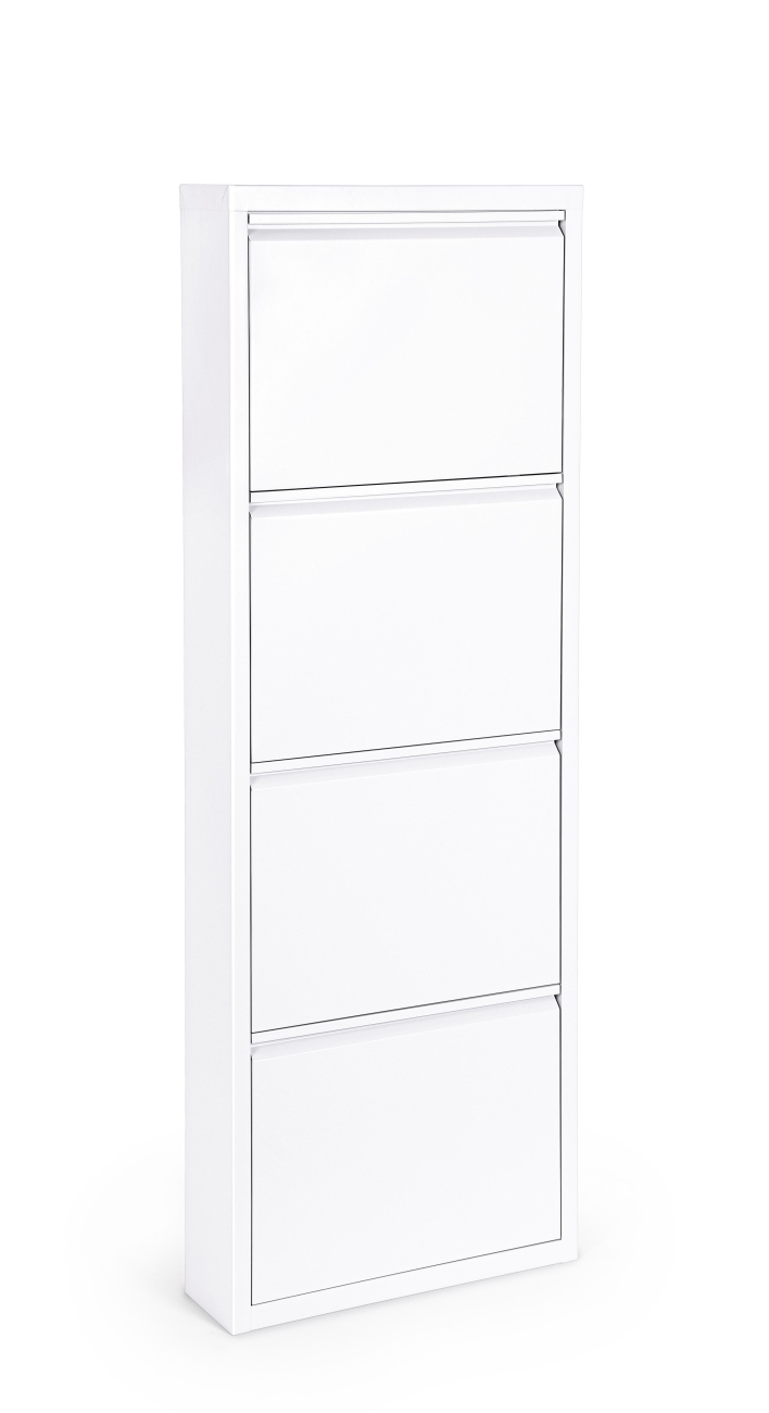 Schuhschrank Eyvin aus Metall 4er, Weiß Schuhschrank Eyvin aus Metall 4er, Weiß