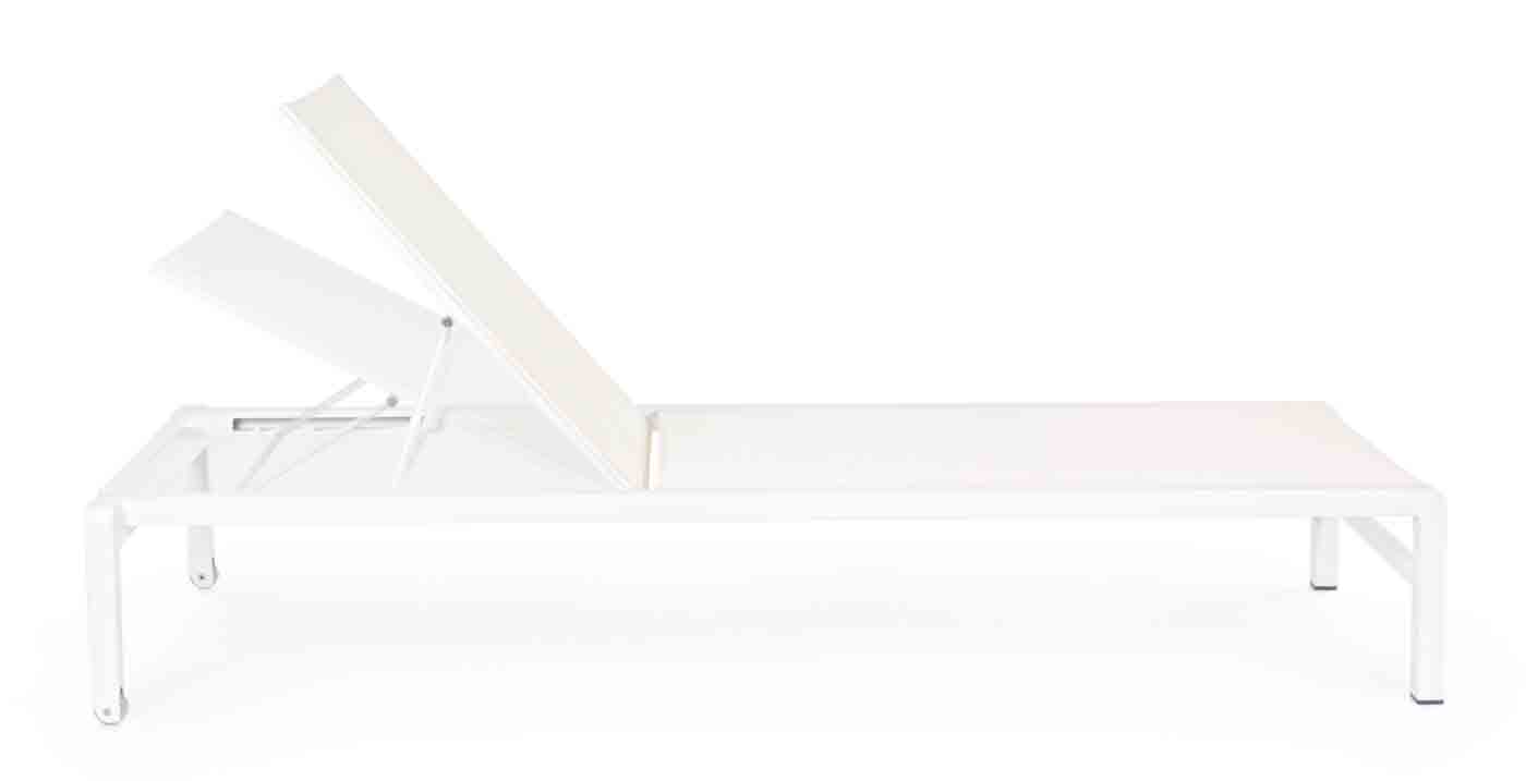 Gartenliege Konnor, Aluminium Textilene, Weiss CX22