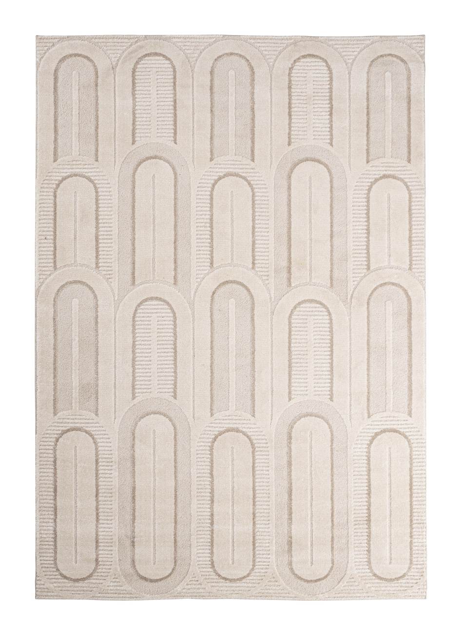 Teppich Zina aus Stoff Creme/Grau, 200x290 cm Teppich Zina aus Stoff Creme/Grau, 200x290 cm