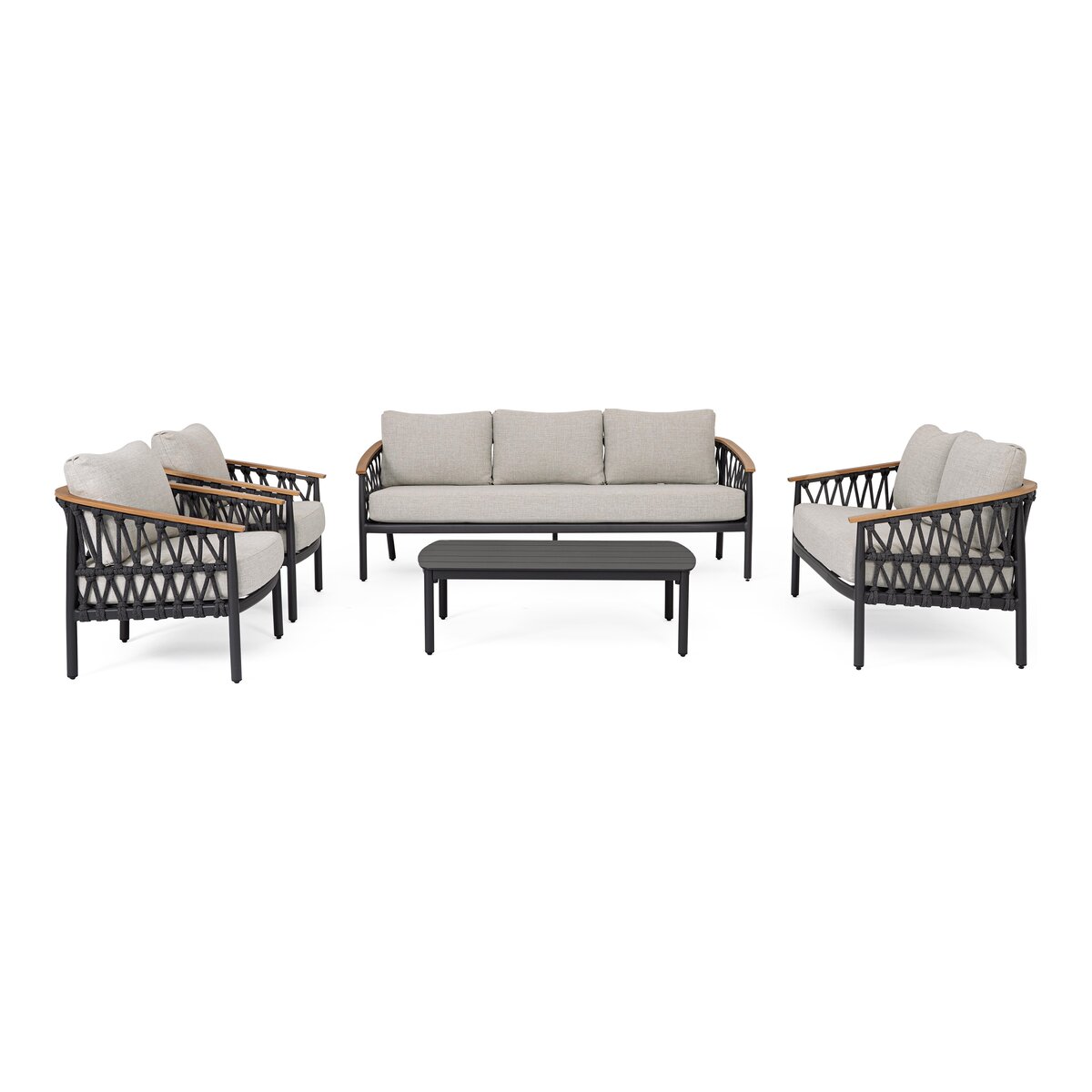 Gartencouchtisch Fenix - Aluminium Anthrazit, 115 x 68 cm