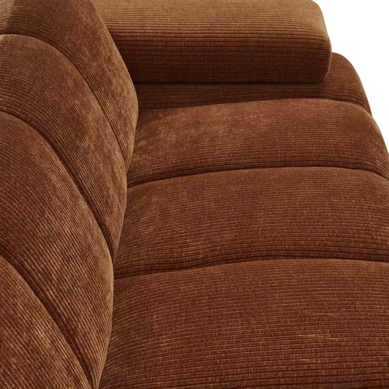 Modulsofa Mojo Flachcord 2er Arm-Rechts, Rostbraun