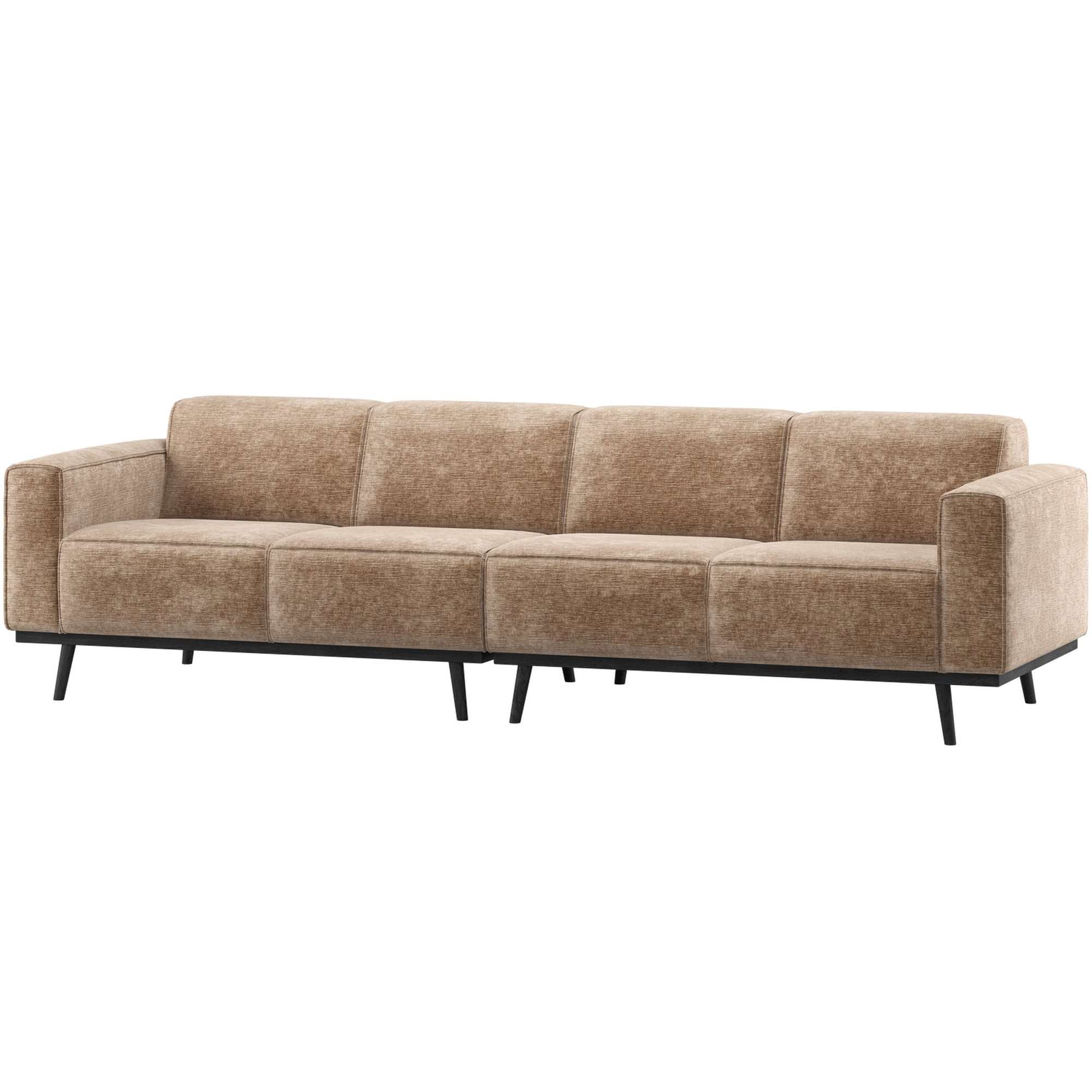 Sofa Statement 4-Sitzer 280 cm - Chenille-Samt, Taupe