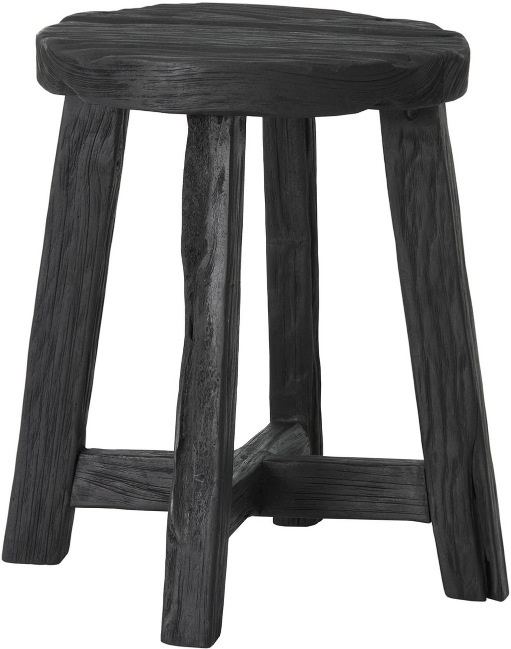 Hocker Gio aus Teakholz, Schwarz Hocker Gio aus Teakholz, Schwarz