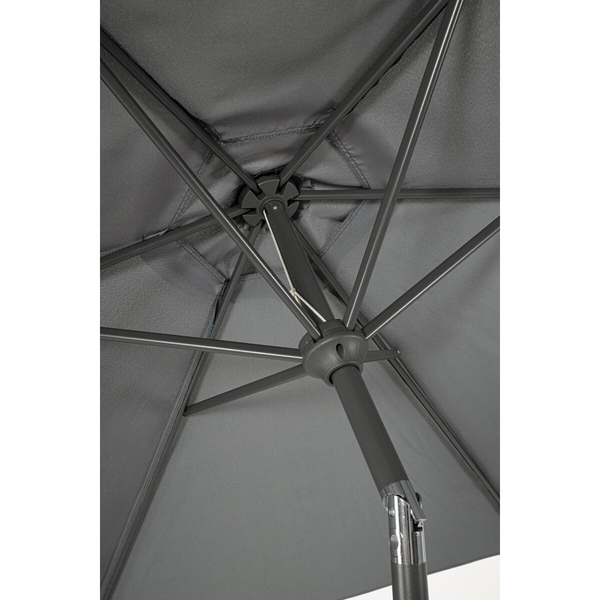 Sonnenschirm Kalife aus Aluminium, neigbar und winddicht, rund, dunkelgrau, Ø 270 cm
