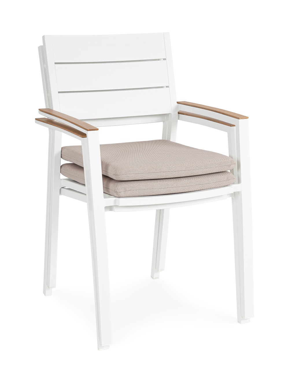 Gartenstuhl Zelmar aus Aluminium, Weiß