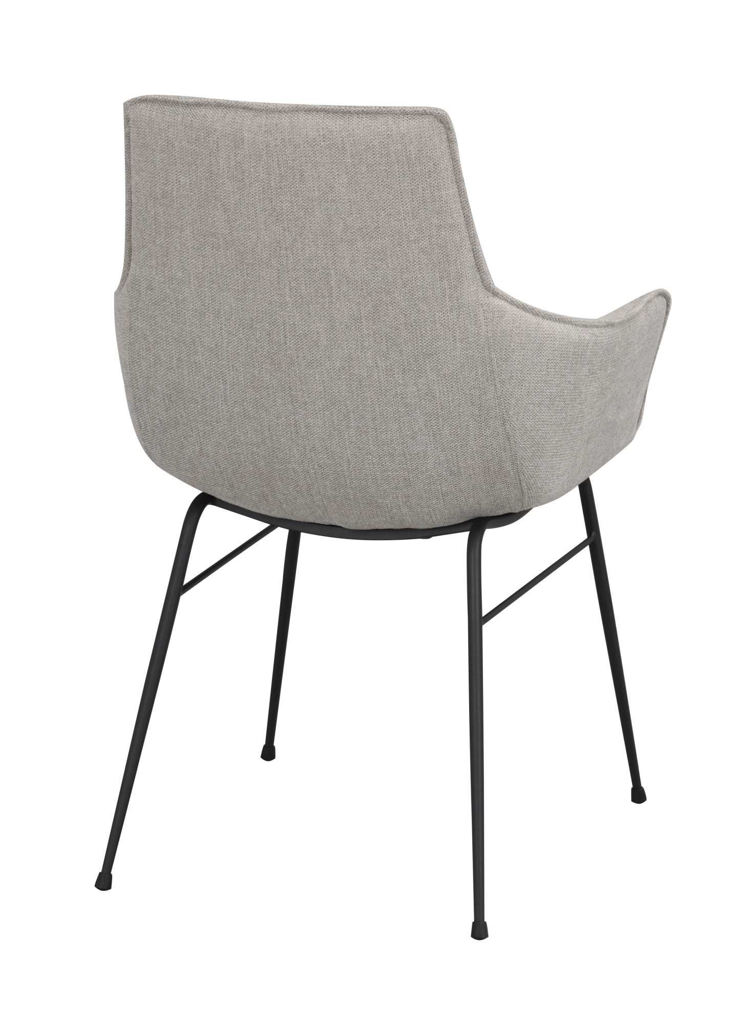 Design trifft Funktion: Stuhl Lowell 2er Set mit Armlehnen, Stoff Grau.