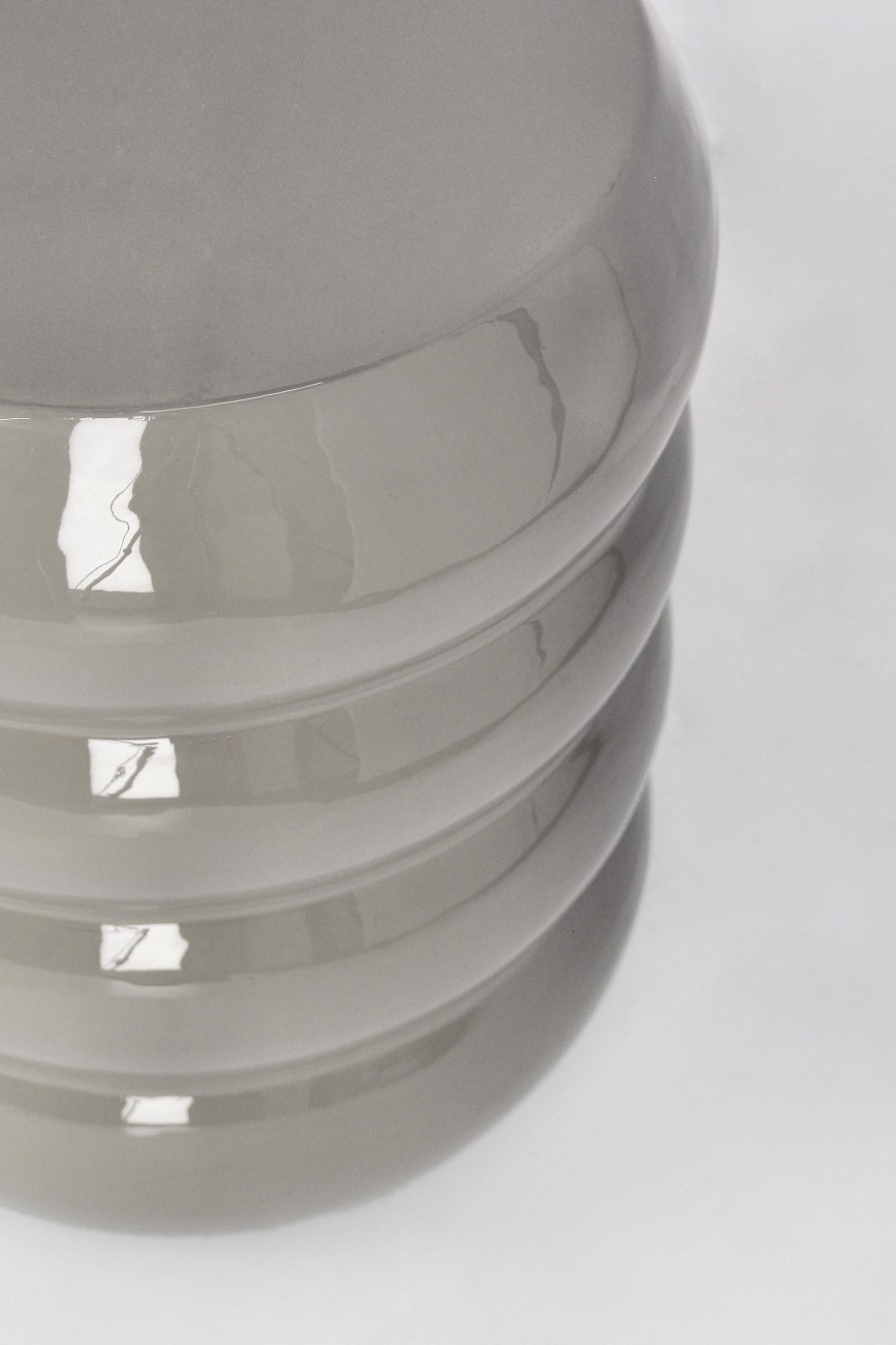 Hocker Atal aus Metall, Grau