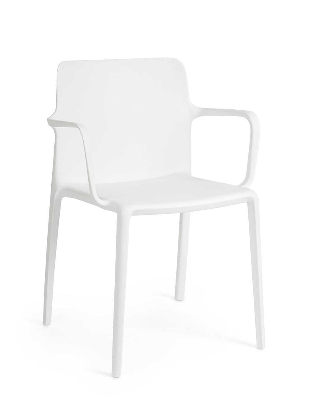 Stuhl Chloris 4er-Set mit Armlehne, Weiß Stuhl Chloris 4er-Set mit Armlehne, Weiß