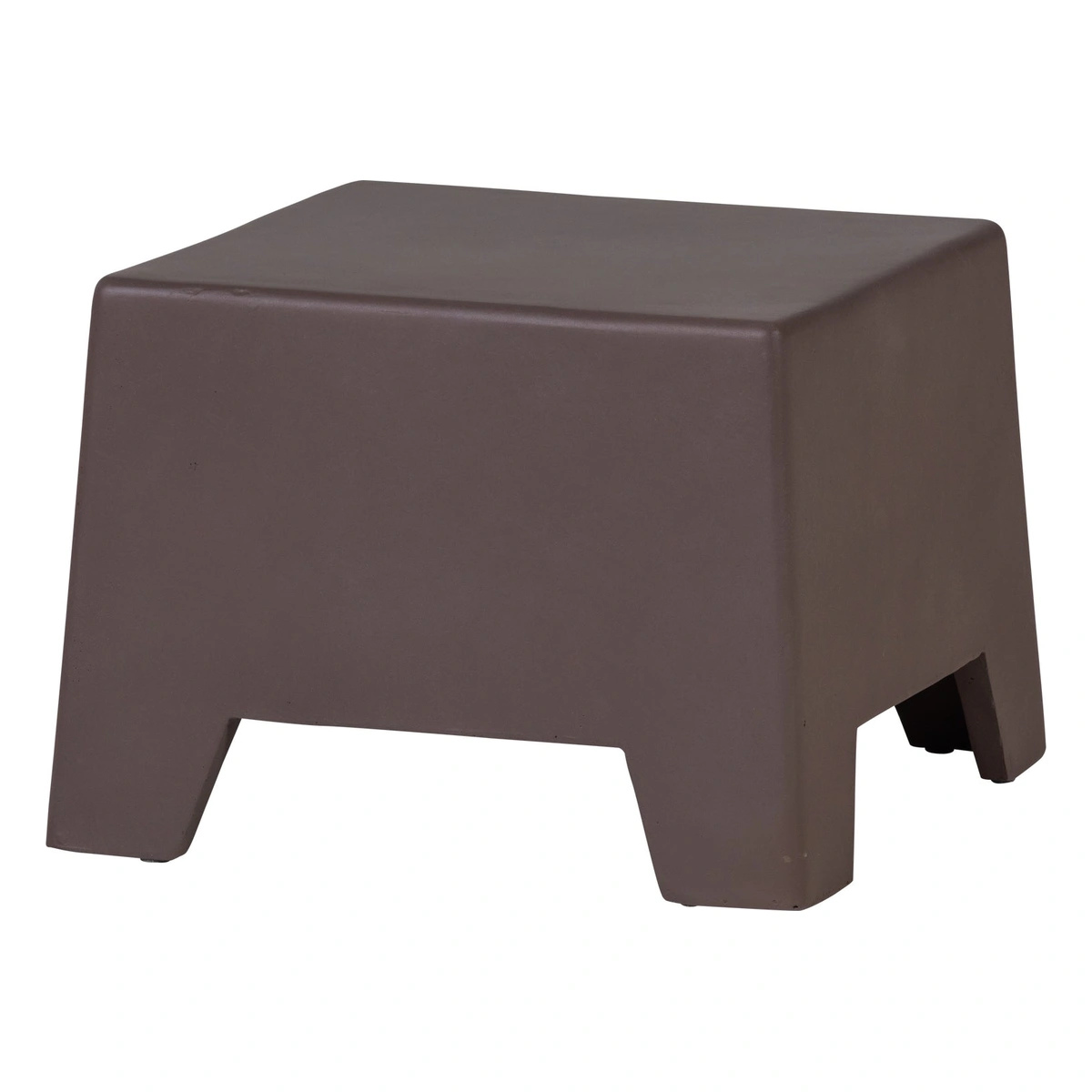 Beistelltisch Zina - Glasfaser Braun, Betonoptik, 50 x 50 cm