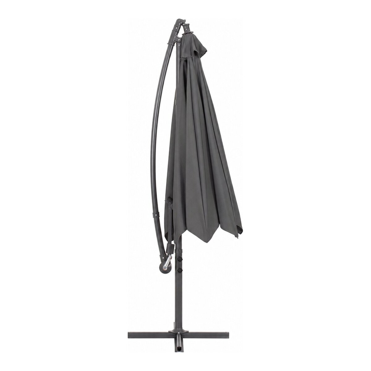 Ampelschirm Nizza - Aluminium Anthrazit, Polyester-Stoff Dunkelgrau, Ø 300 cm