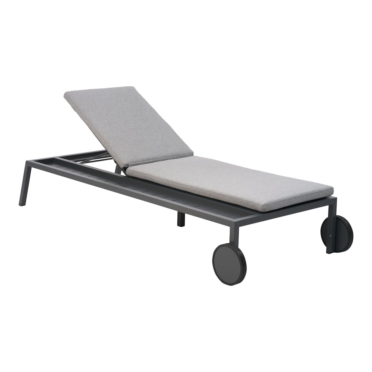 Sonnenliege Samvaro Anthrazit/Pearl Grey - mit integrierter Ablage aus Aluminium & Olefin