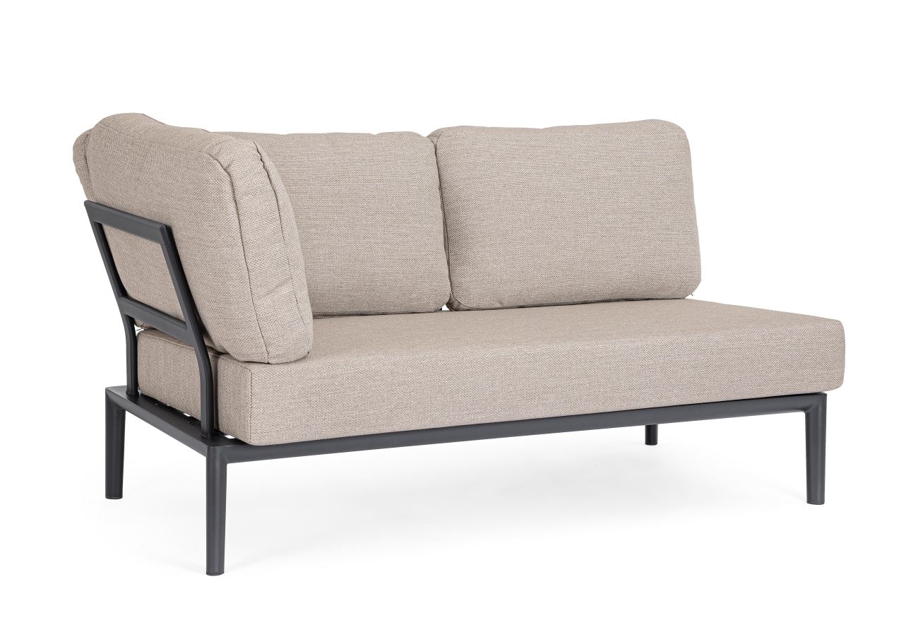 Gartenmodulsofa Gerald aus Aluminium Eck-Element, Anthrazit Gartenmodulsofa Gerald aus Aluminium Eck-Element, Anthrazit