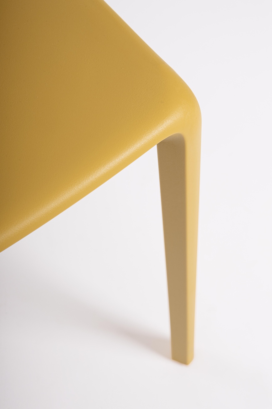 Stuhl Chloris 4er-Set aus Kunststoff, Ocker