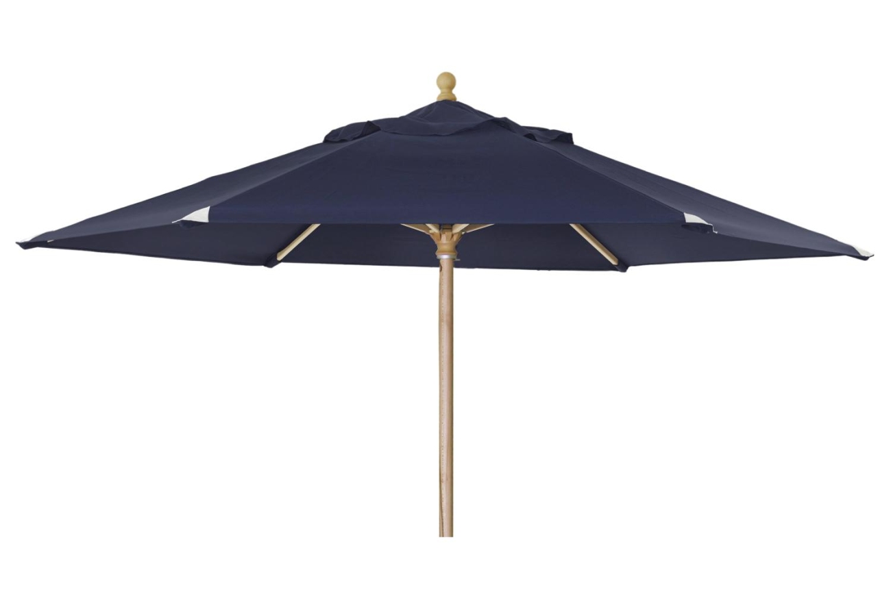 Der Sonnenschirm Reggio überzeugt mit seinem modernen Design. Gefertigt wurde er aus Kunstfasern, welcher einen blauen Farbton besitzt. Das Gestell ist aus Buchenholz und hat eine natürliche Farbe. Der Schirm hat einen Durchmesser von 300 cm.