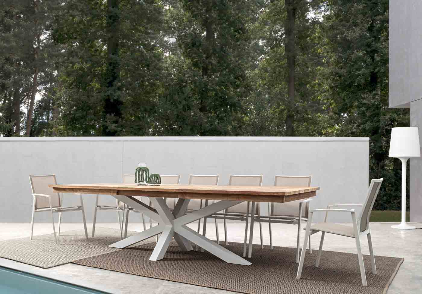 Gartenstuhl Cruise stapelbar mit Armlehne, Weiss