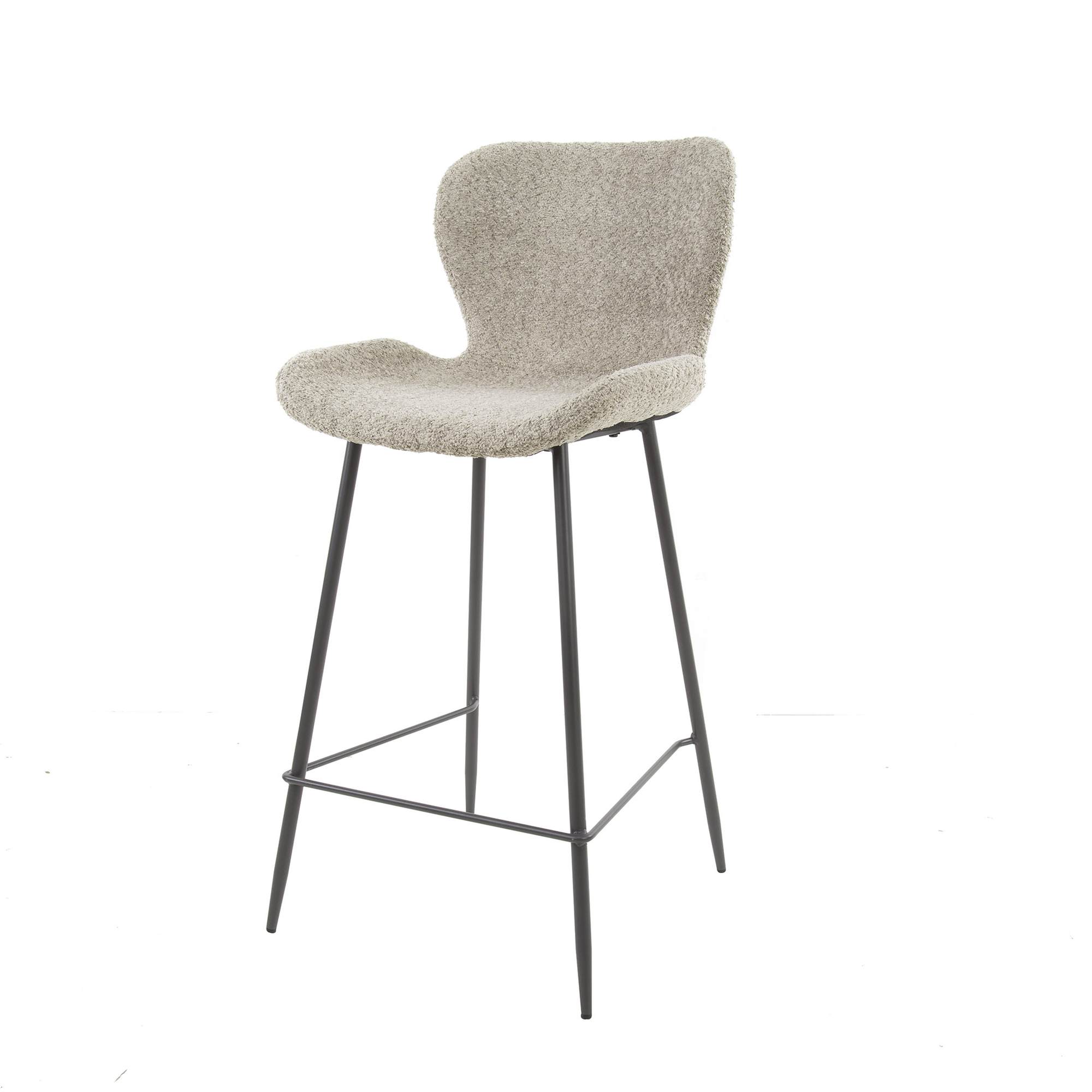 4er-Set Barhocker Pipvel mit Lehne - Boucle, Sand