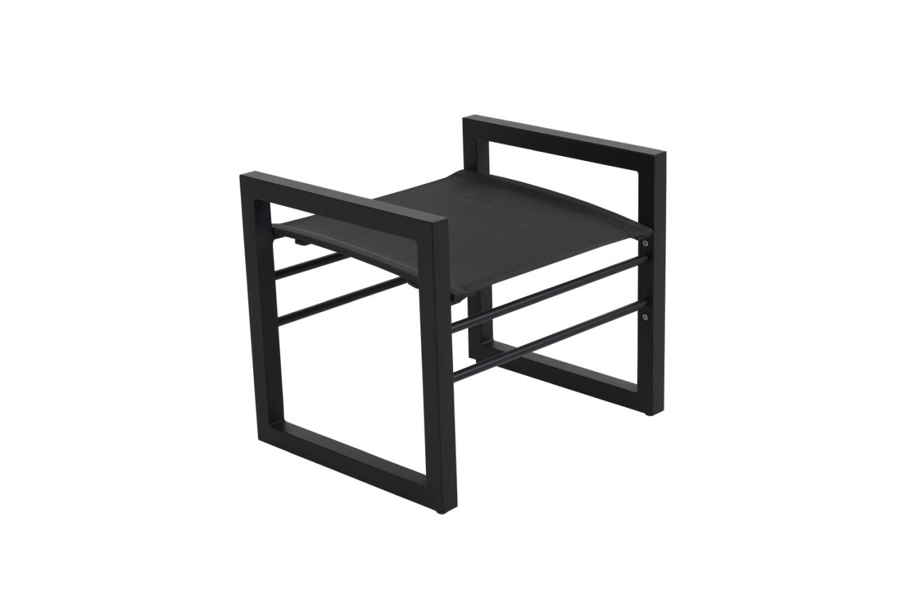Gartenhocker Vevi aus Metall, Schwarz Gartenhocker Vevi aus Aluminium, Schwarz