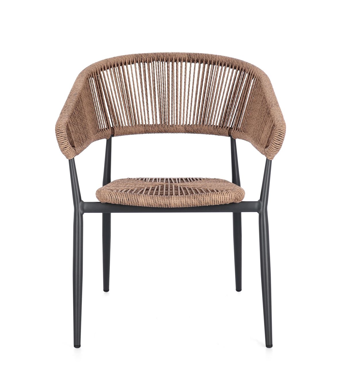 Gartenstuhl Algaida aus Aluminium, Anthrazit / Natur