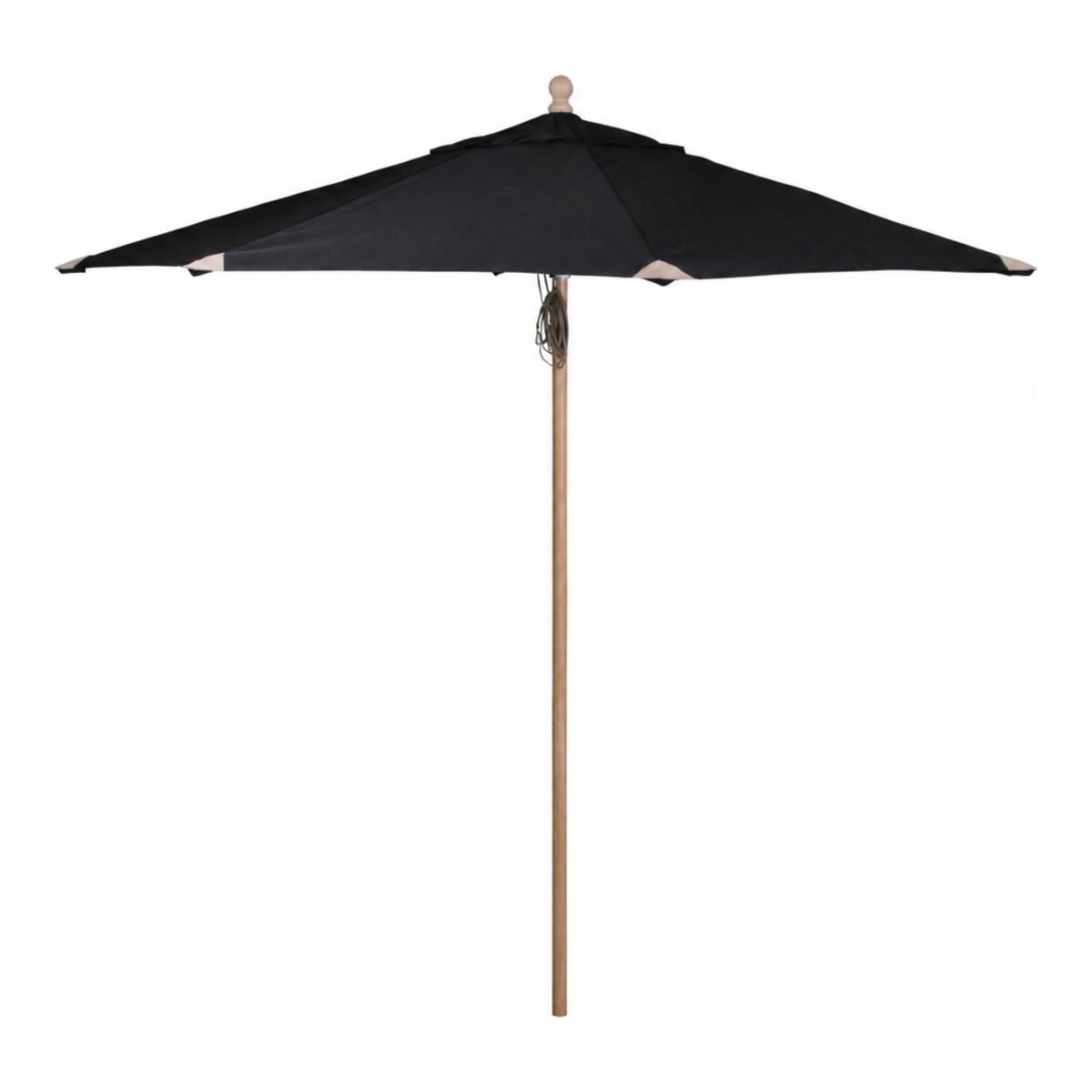 Sonnenschirm Reggio aus Buchenholz und Polyester, modern skandinavisch, schwarz, Ø 300 cm