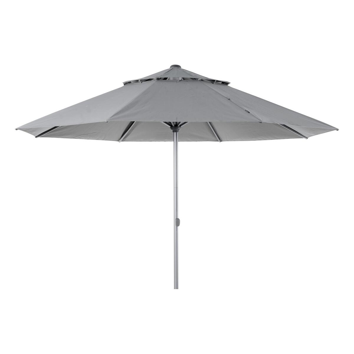 Sonnenschirm Bolano aus Aluminium, modern mit winddichtem Kamin, grau, Ø 330 cm