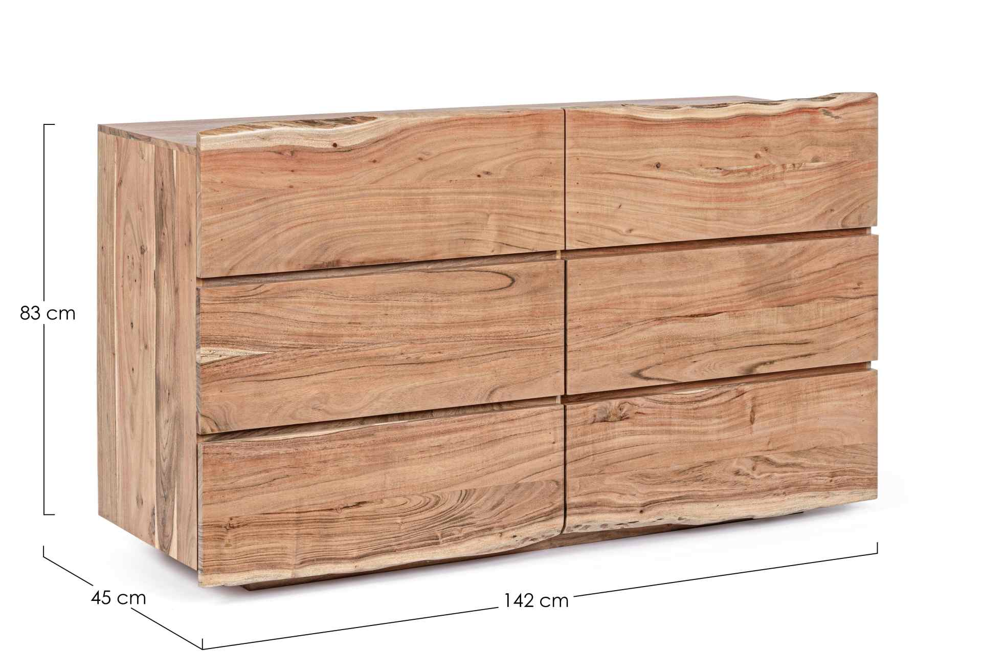 Kommode Aron aus Akazienholz, 142 cm