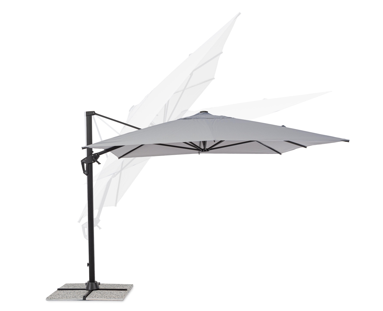 Sonnenschirm Vega aus Aluminium 3x3 m, Hellgrau