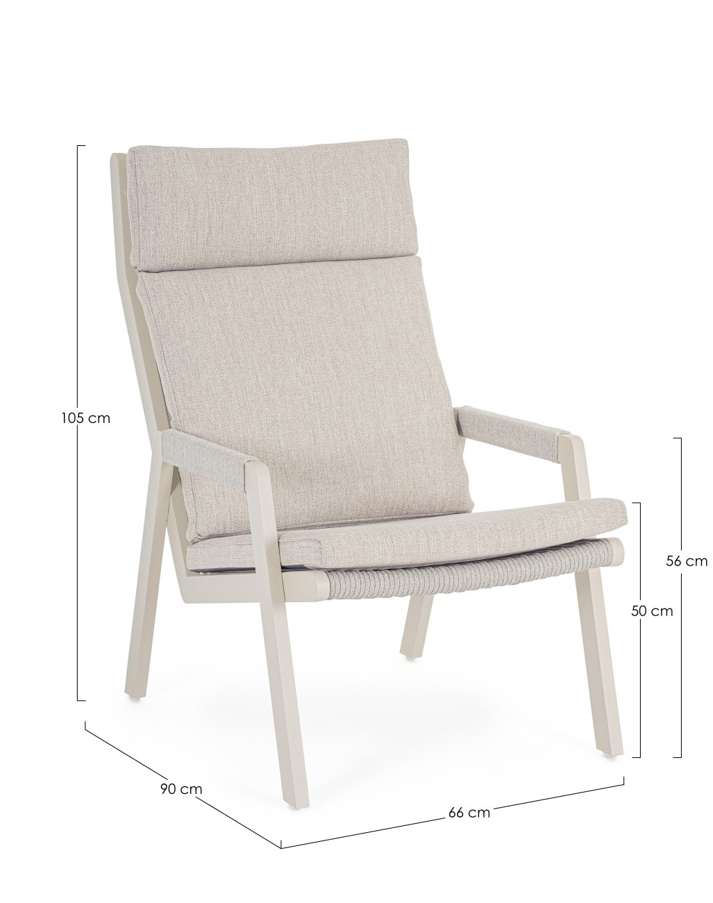 Gartensessel Emery aus Aluminium, Morny