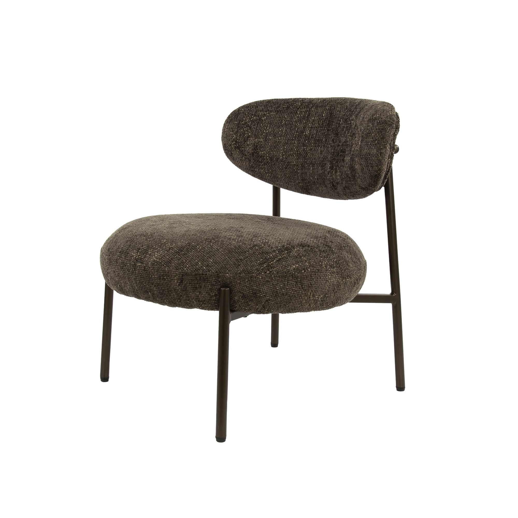 Sessel Velcira Rund - Webstoff, Braun
