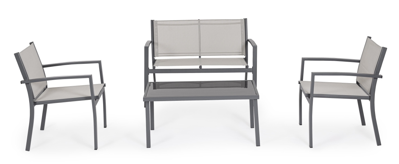Garten-Set Florida 4er Gruppe, Hellgrau