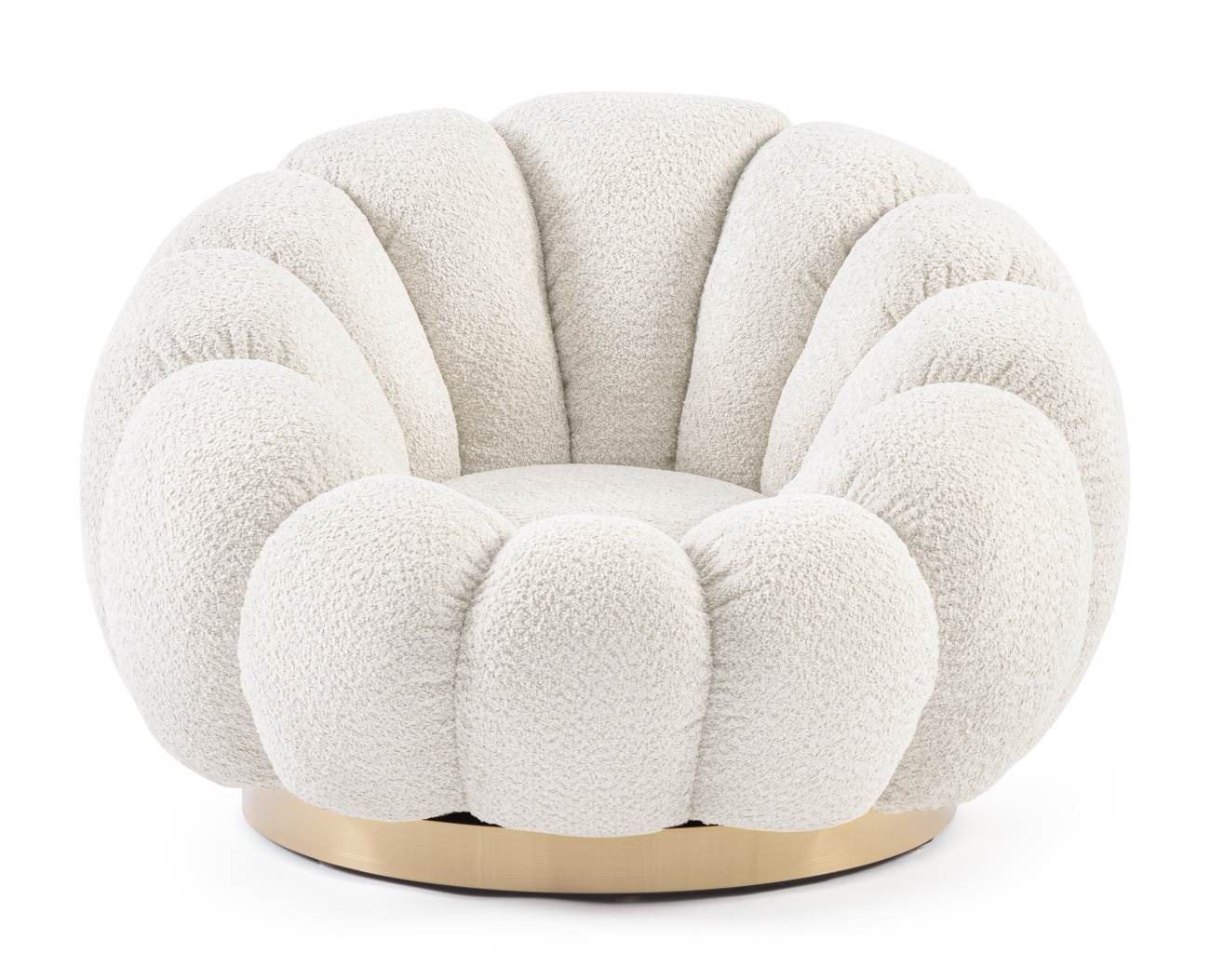 Drehsessel Florel aus Boucle-Stoff, Natur