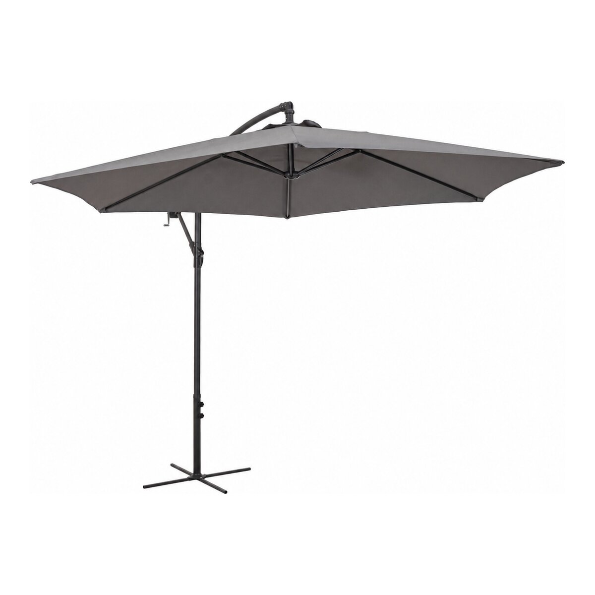 Ampelschirm Nizza - Aluminium Anthrazit, Polyester-Stoff Dunkelgrau, Ø 300 cm