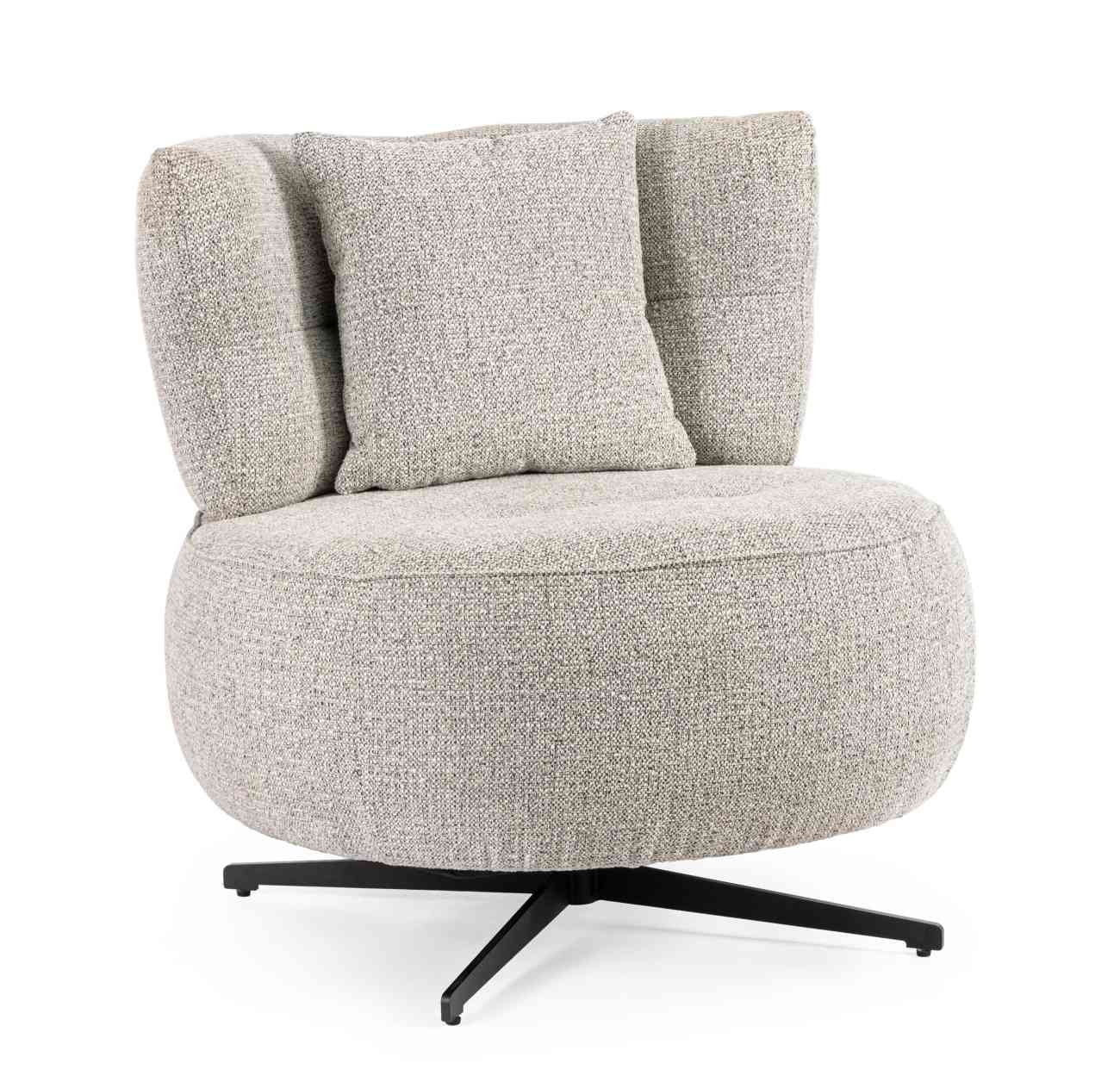 Sessel Gonnie aus Chenille-Stoff, Grau Sessel Gonnie aus Chenille-Stoff, Grau